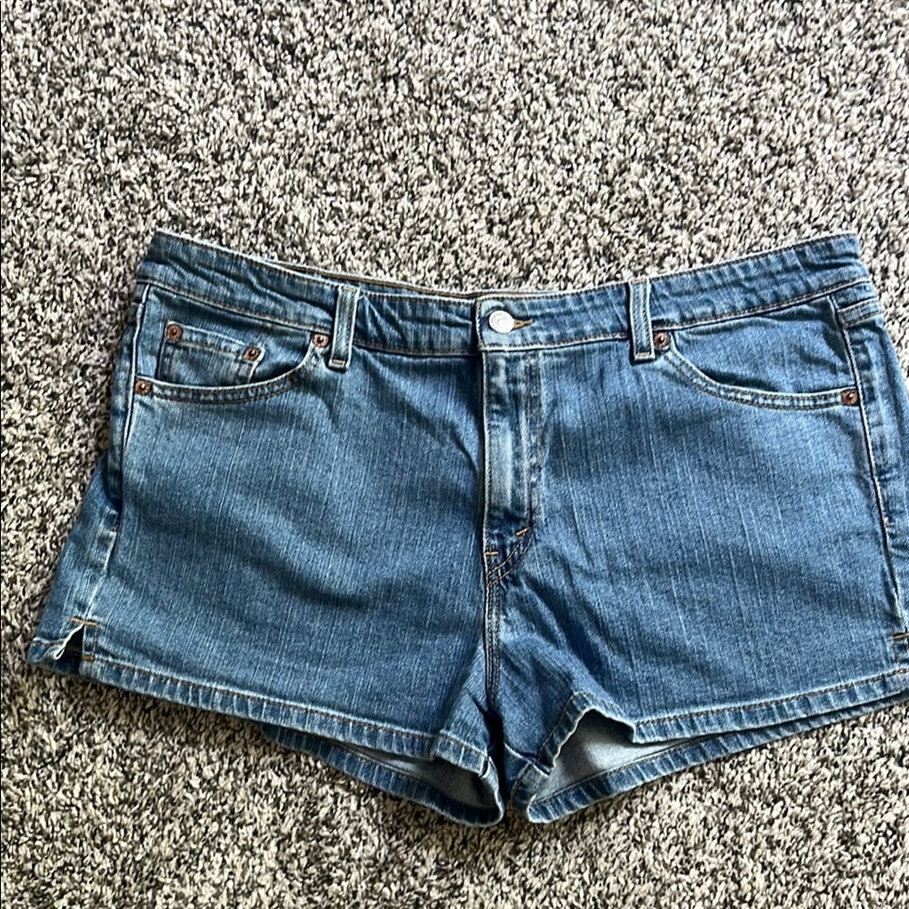 Levi's Blue Jean Superlow Stretch Shorts Classic Denim Style size 17 JR